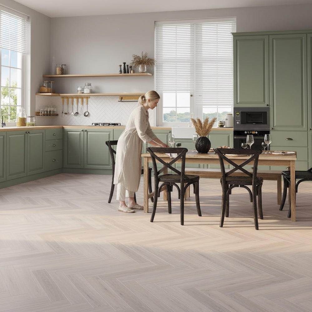 Lusso Flooring Taranto Woodland Oak Herringbone SPC Click Vinyl