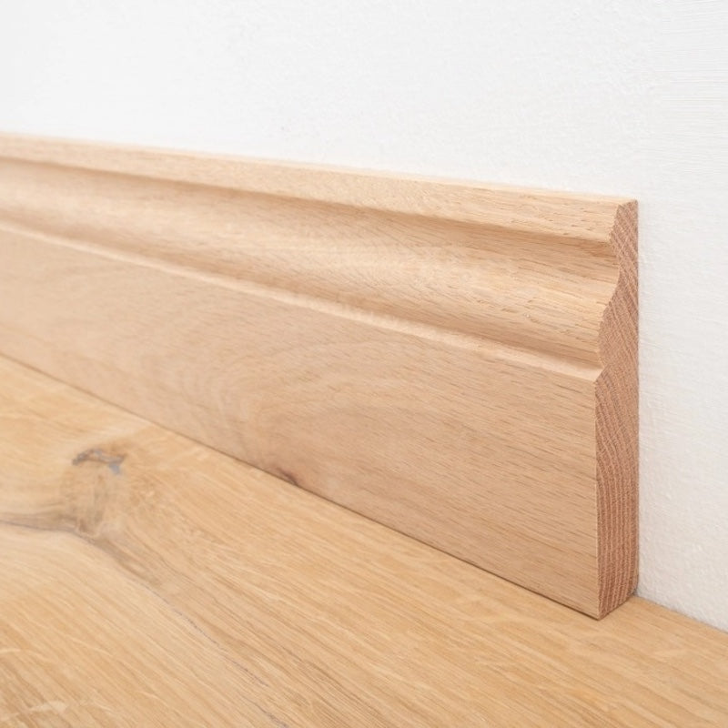 Lusso Unfinished Solid Oak Skirting Board 120 x 20mm - SS1