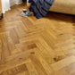 Lusso Uniqo Herringbone Golden Brushed & Lacquered Engineered Oak - (SAMPLE)