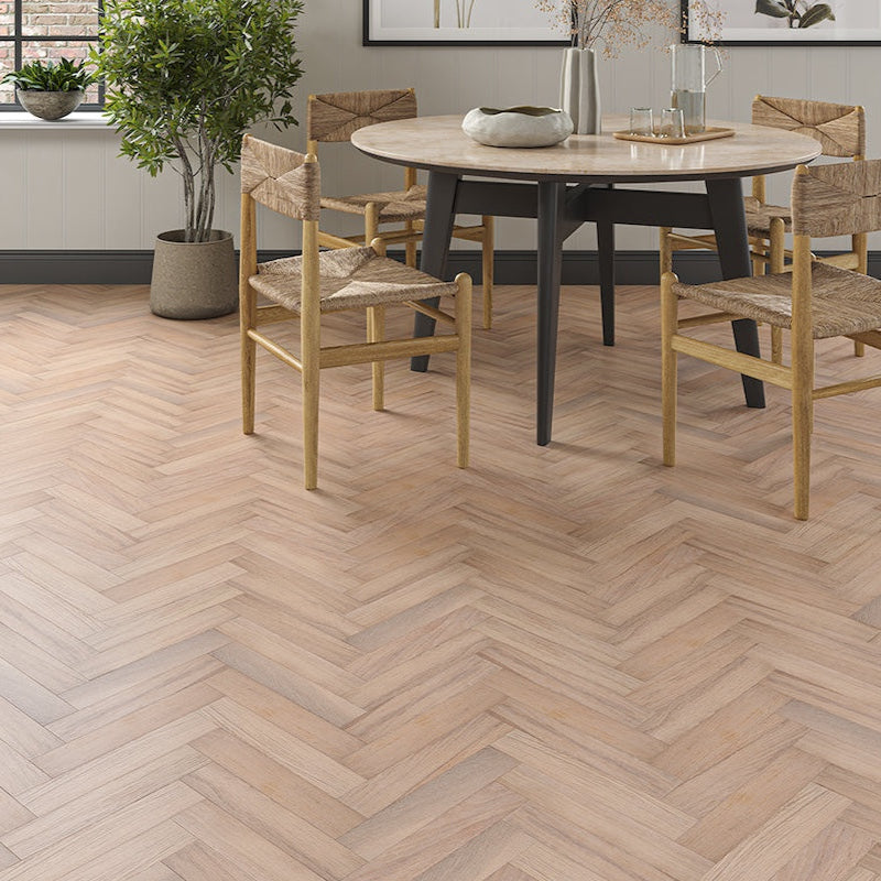 Lusso Venice Cathedral Oak Herringbone Engineered Wood Flooring - (SAMPLE)