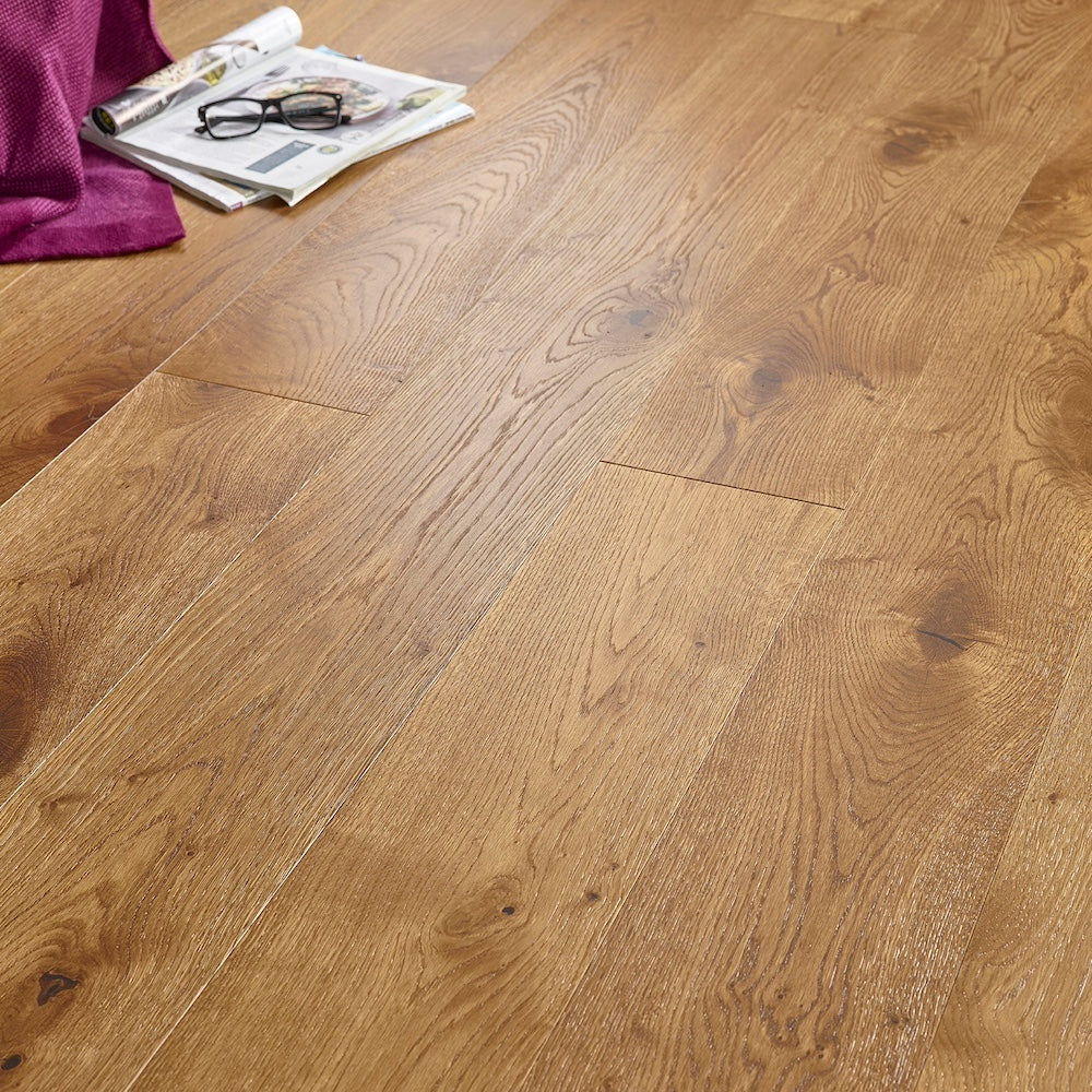 Lusso Venice Luxe Golden Oak Brushed & Lacquered 20/6mm Engineered Oak