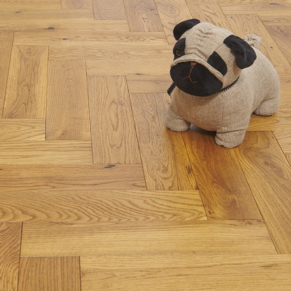 Lusso Venice Luxe Golden Oak Brushed & Oiled 20/6 mm Herringbone Engineered Wood Flooring - (SAMPLE)