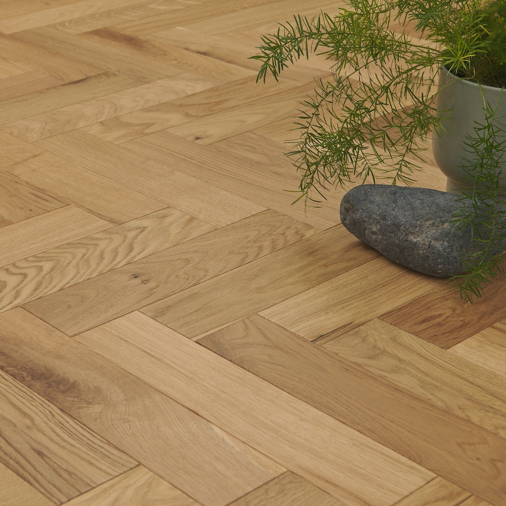 Lusso Venice Luxe Natural Oak Brushed & Oiled 20/6 mm Herringbone Engineered Wood Flooring - (SAMPLE)