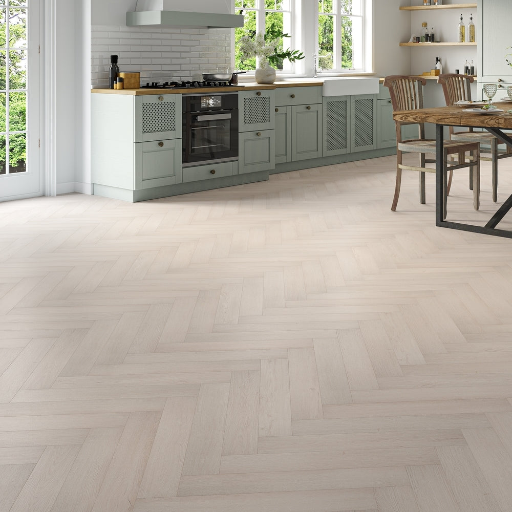 Milan 12mm Dulwich Oak Herringbone Laminate - (SAMPLE)