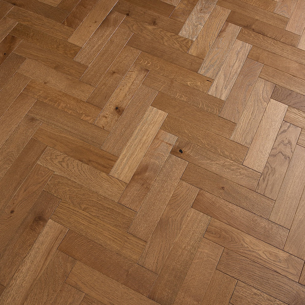 Herringbone Engineered Oak Flooring Chesil Smoked Brushed 70mm x 18mm