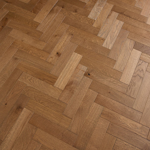Herringbone Engineered Oak Flooring Chesil Smoked Brushed 70mm x 18mm