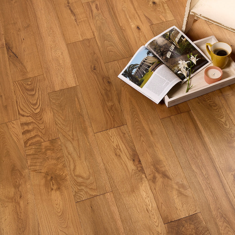 Solid Wood Flooring Haworth Smoked Brushed Lacquered 150mm x 18mm - (SAMPLE)