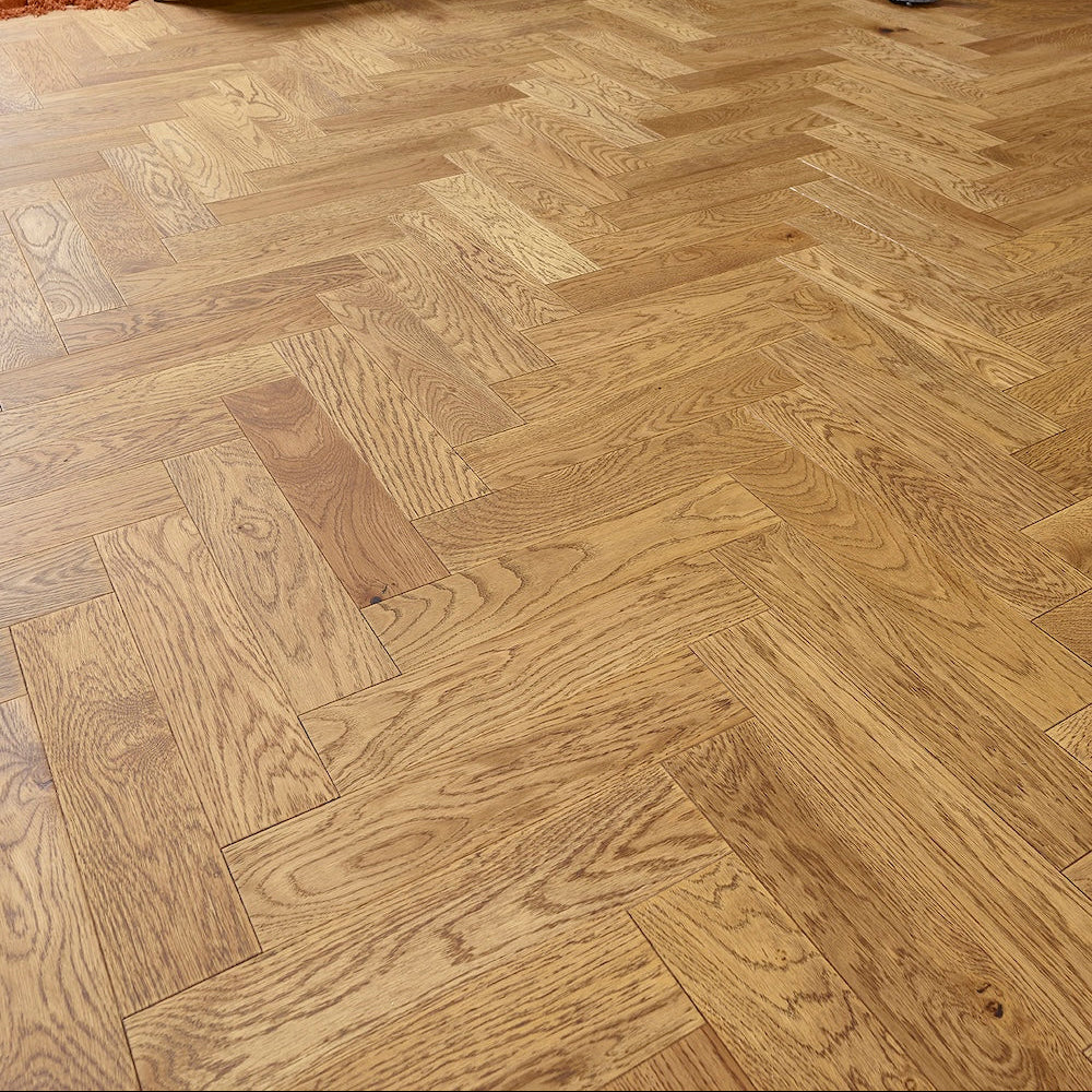 Herringbone Engineered Oak Flooring Hebden Black Grain 90mm 14mm