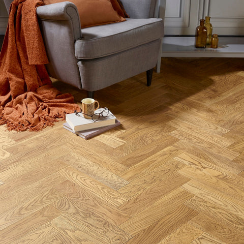 Herringbone Engineered Oak Flooring Hebden Black Grain 90mm x 14mm