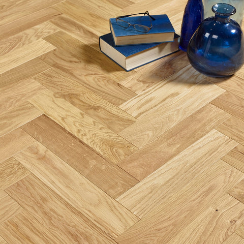 Herringbone Engineered Oak Flooring Malham Warm Brushed & Oiled 90mm x 14mm