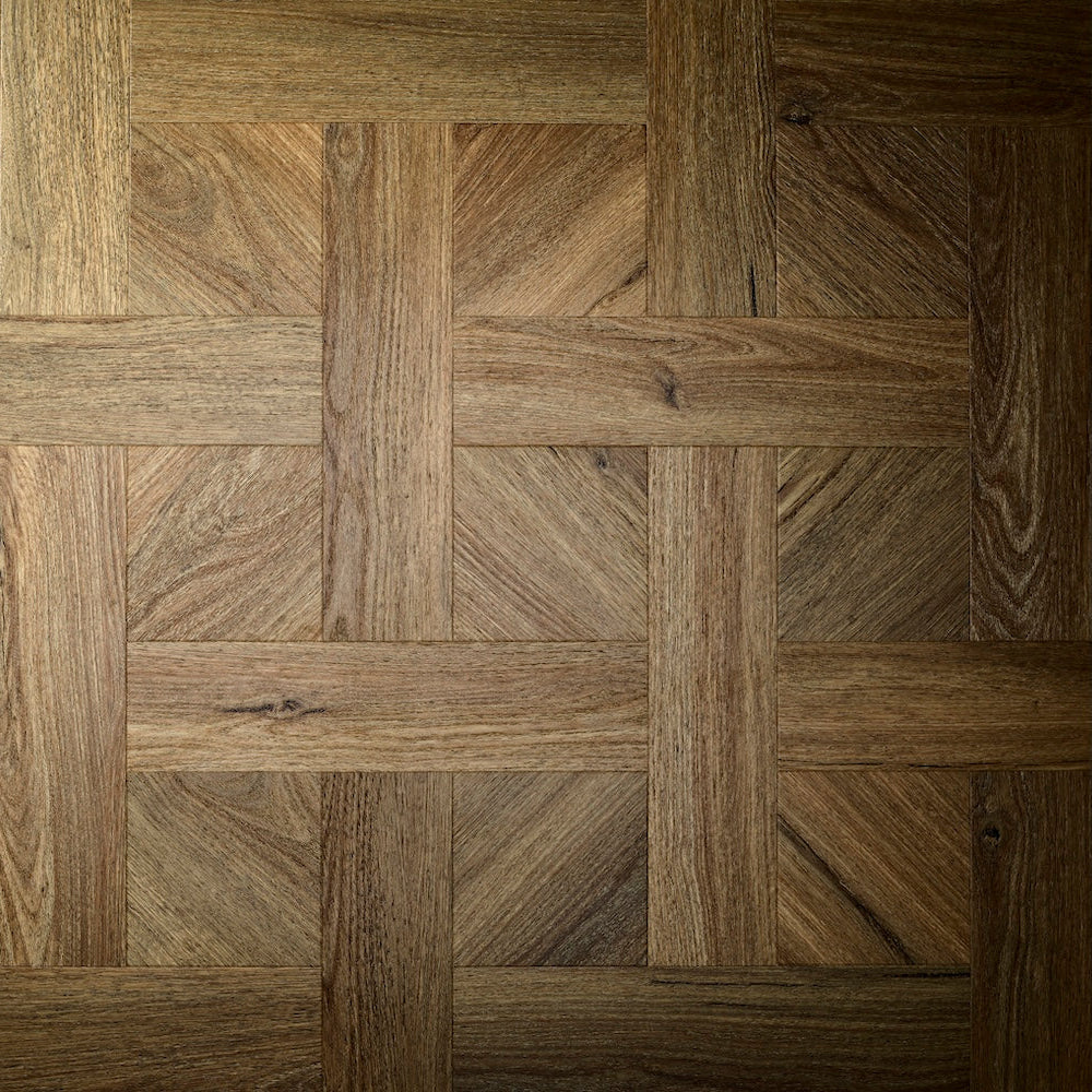 Textures Basket Weave LVT flooring in Aged Oak