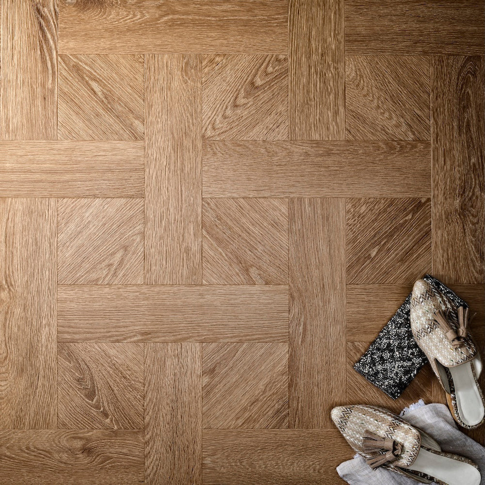 Basket Weave LVT Flooring Textures Cottage Oak - (SAMPLE)