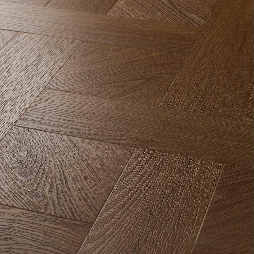 Textures Basket Weave LVT flooring in Cottage Oak