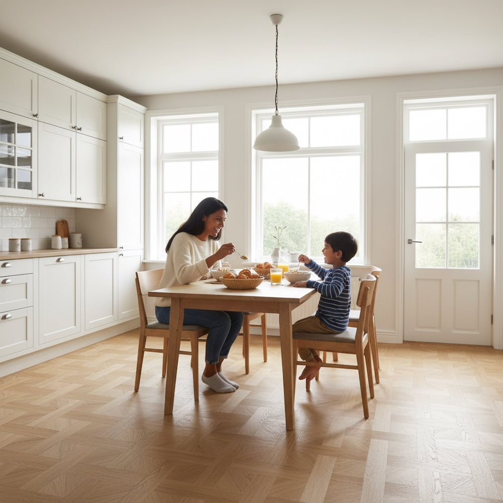 Basket Weave LVT Flooring Textures Light Oak