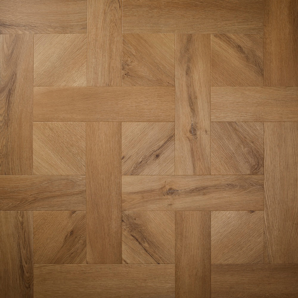 Textures Basket Weave LVT flooring in Traditional Oak