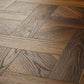 Textures Basket Weave LVT flooring in Warm Walnut