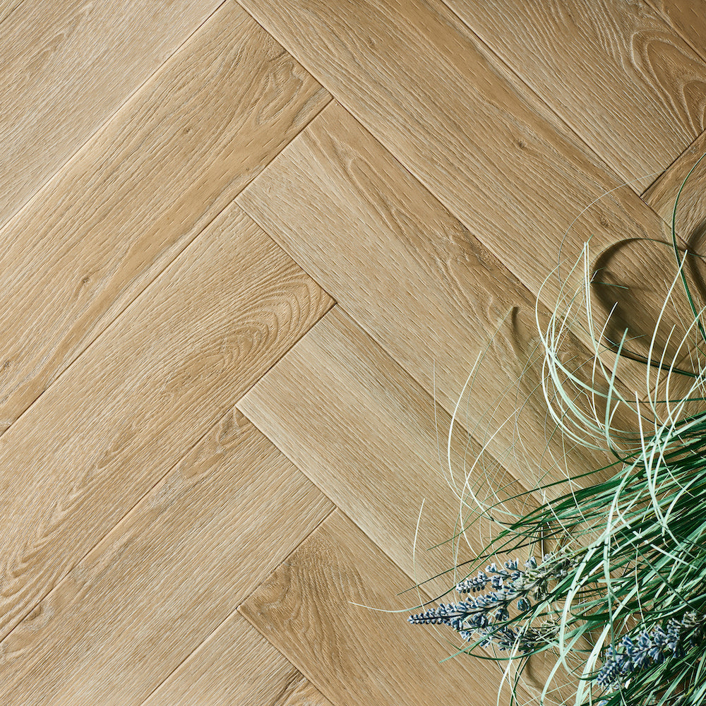 Textures Washed Oak Herringbone TH04 LVT Flooring - (SAMPLE)