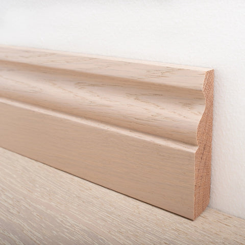 Lusso Whitewashed Solid Oak Skirting Board 95 x 20mm - SS7