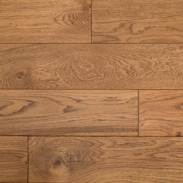 Lusso Florence Golden Hand-Scraped Lacquered Rustic Solid Oak Flooring 150mm