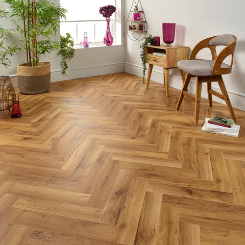 Lusso Siena Helsinki Herringbone Laminate Flooring 12mm
