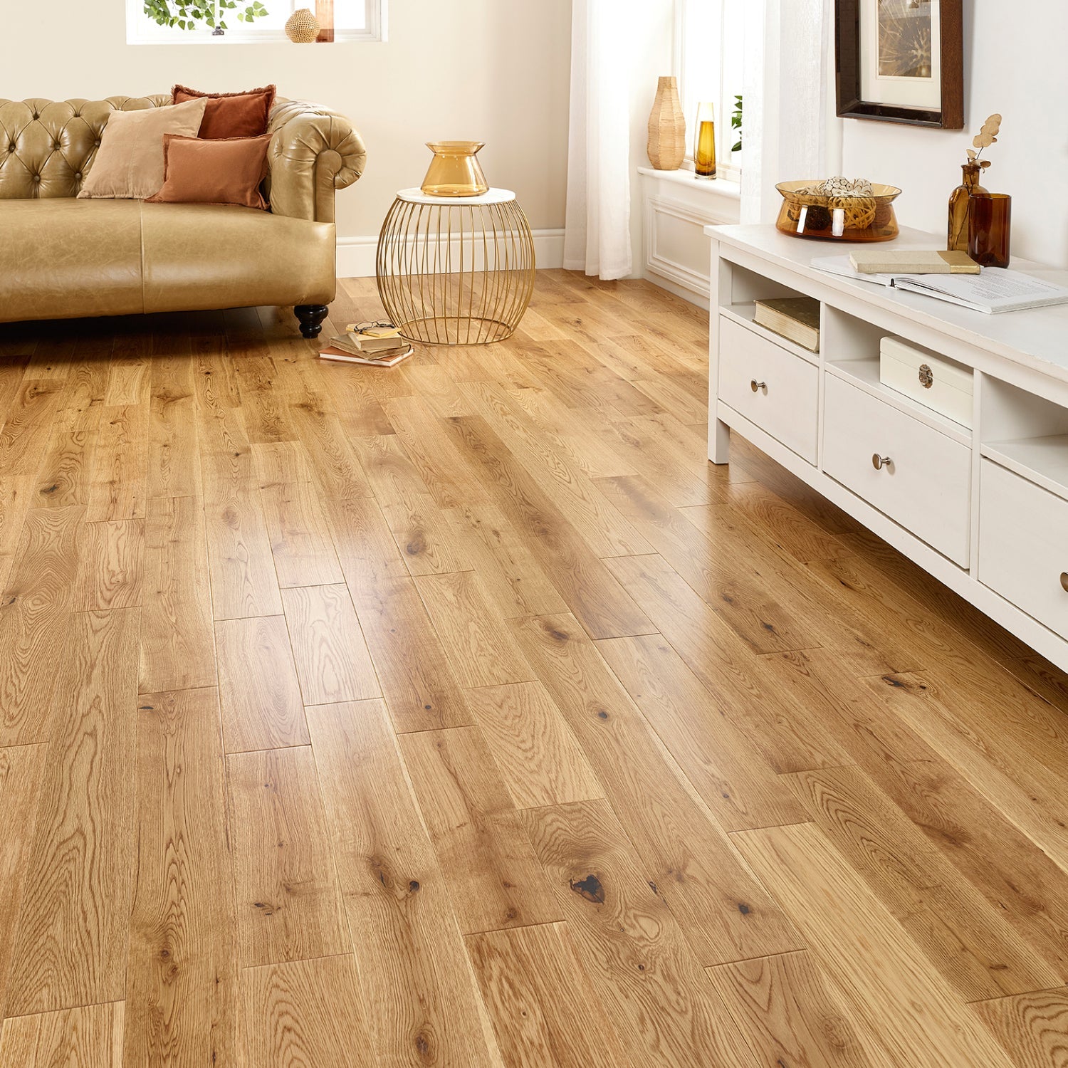 Lusso Sorrento Natural Lacquered Engineered Oak 125mm