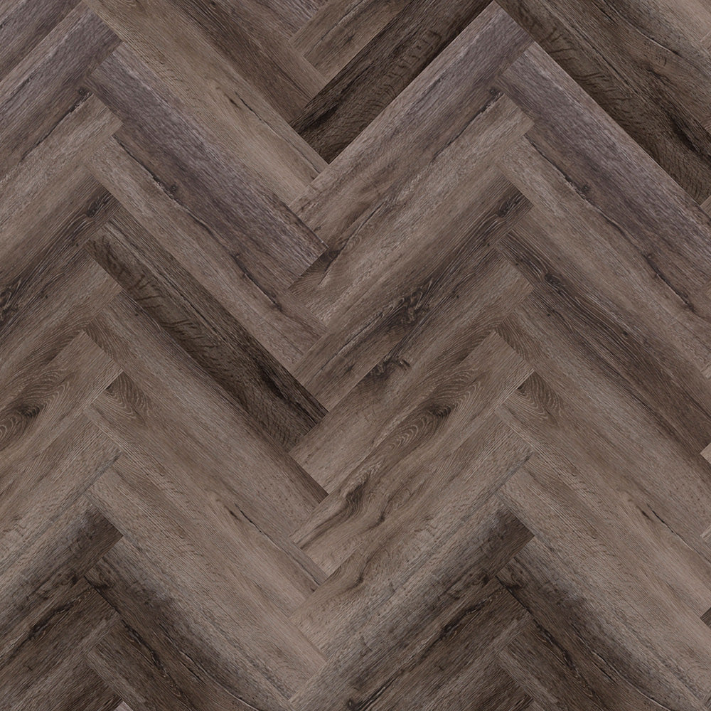 Lusso Portofino Herringbone Port Oak Glue Down LVT Vinyl Flooring