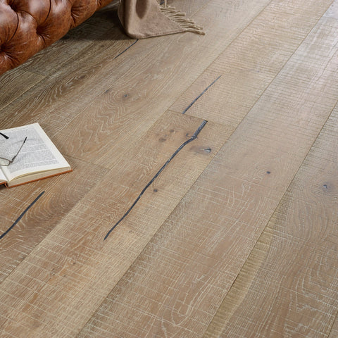 Lusso Flooring Trento Distressed Oiled Grey Sawn Engineered Oak 220mm