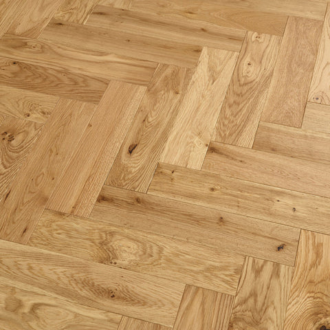 Lusso Rome Herringbone Natural Brushed & Lacquered Engineered Oak